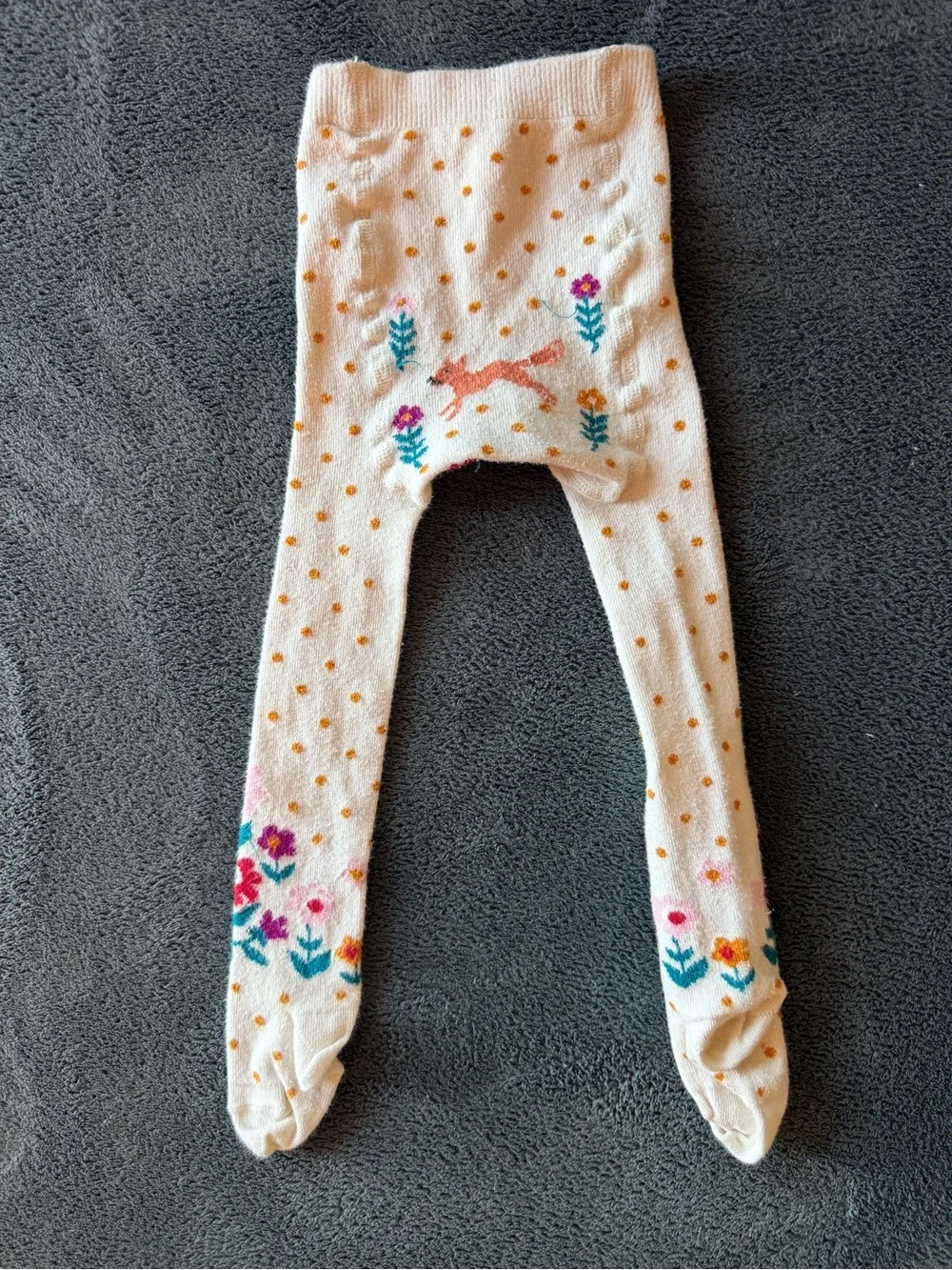 Hanna Andersson Footed Tights 18-24M Fox Floral Polka Dot